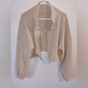 Women's Beige Zip Up Jacket